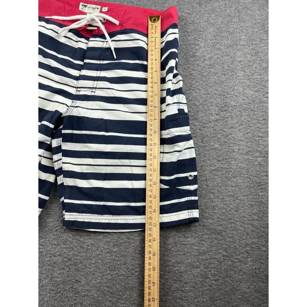 J.Crew Men's Board Shorts with Navy‎ and White Stripes Size Small